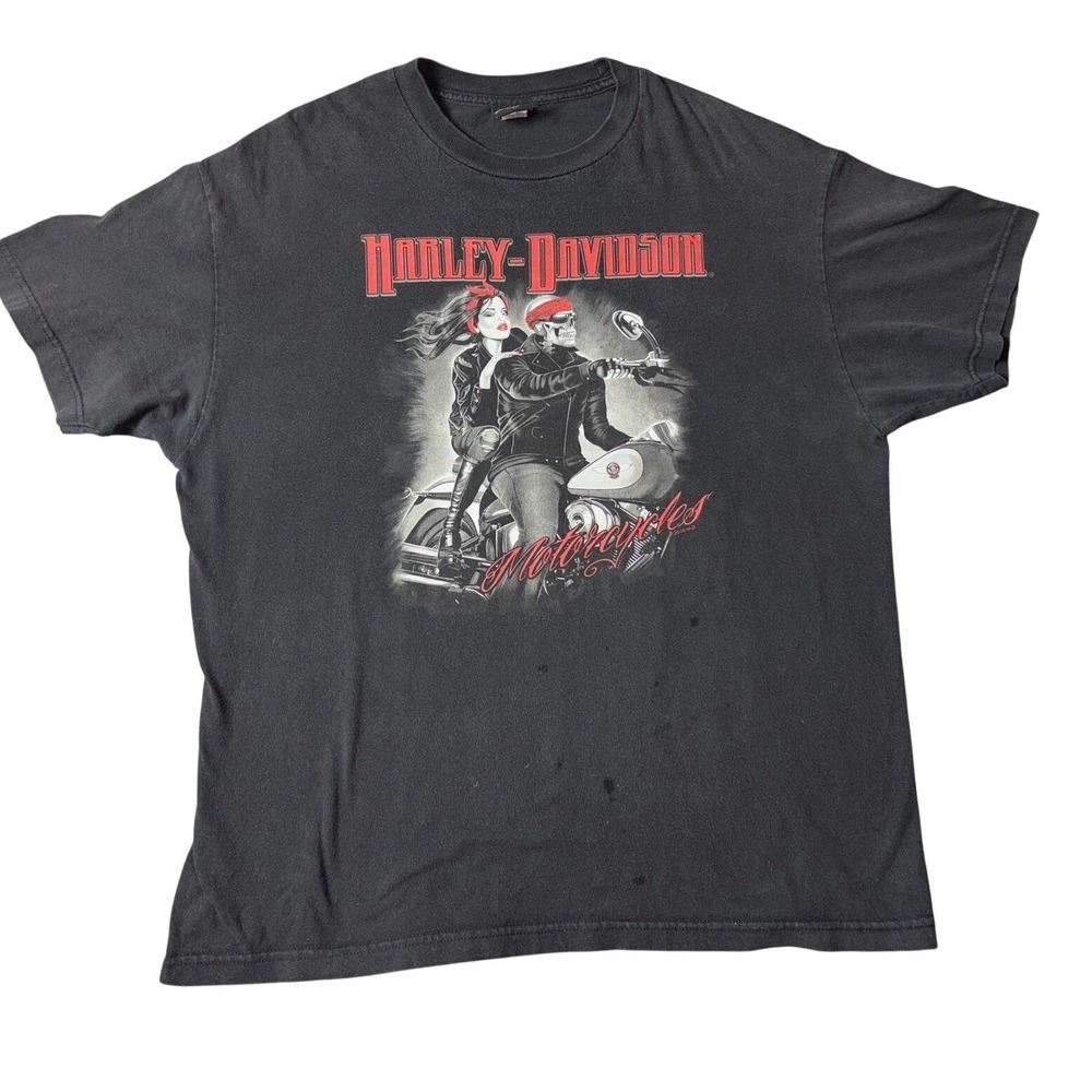 Harley Davidson XL Skull Biker  Red/Black T- Shirt Corpus Christi, Texas Rebel